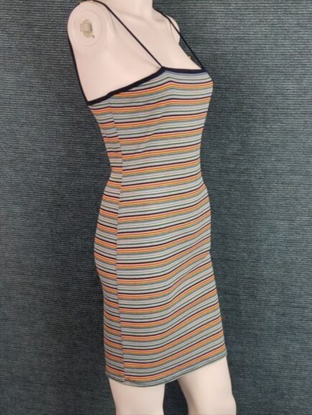 Publick Ribbed Striped Strappy Summer Mini-dress